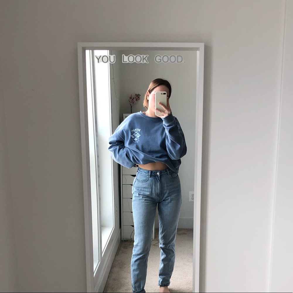 like new glassons light wash high waisted mom jeans